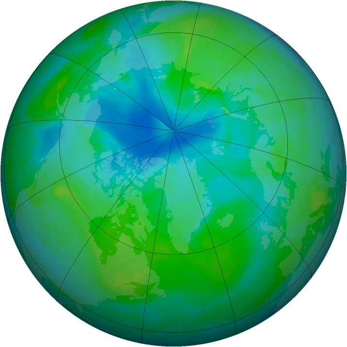Arctic ozone map for 17 August 2005